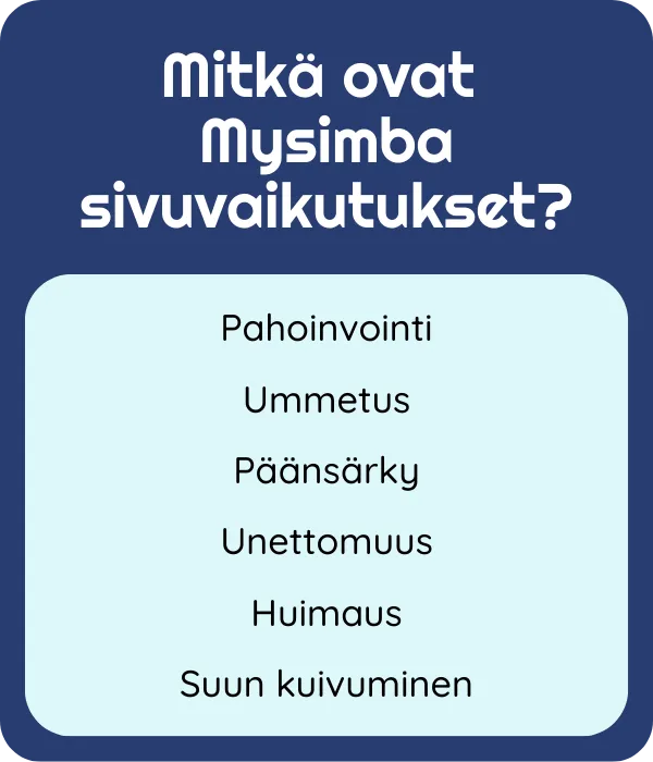 Mysimba sivuvaikutukset