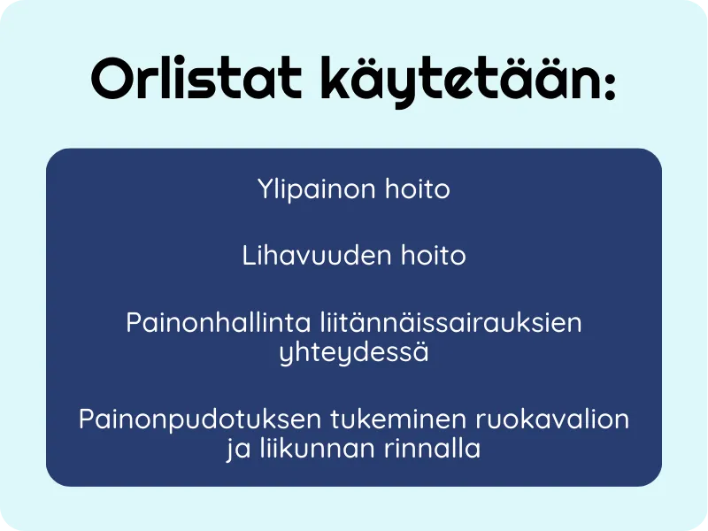 Orlistat käytetään