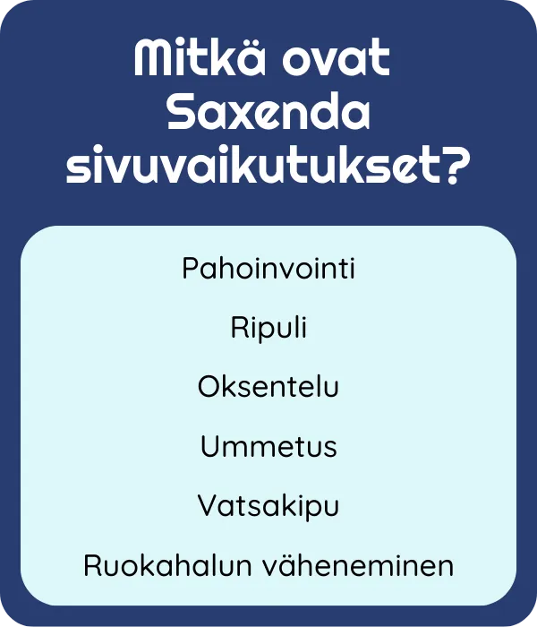 Saxenda sivuvaikutukset