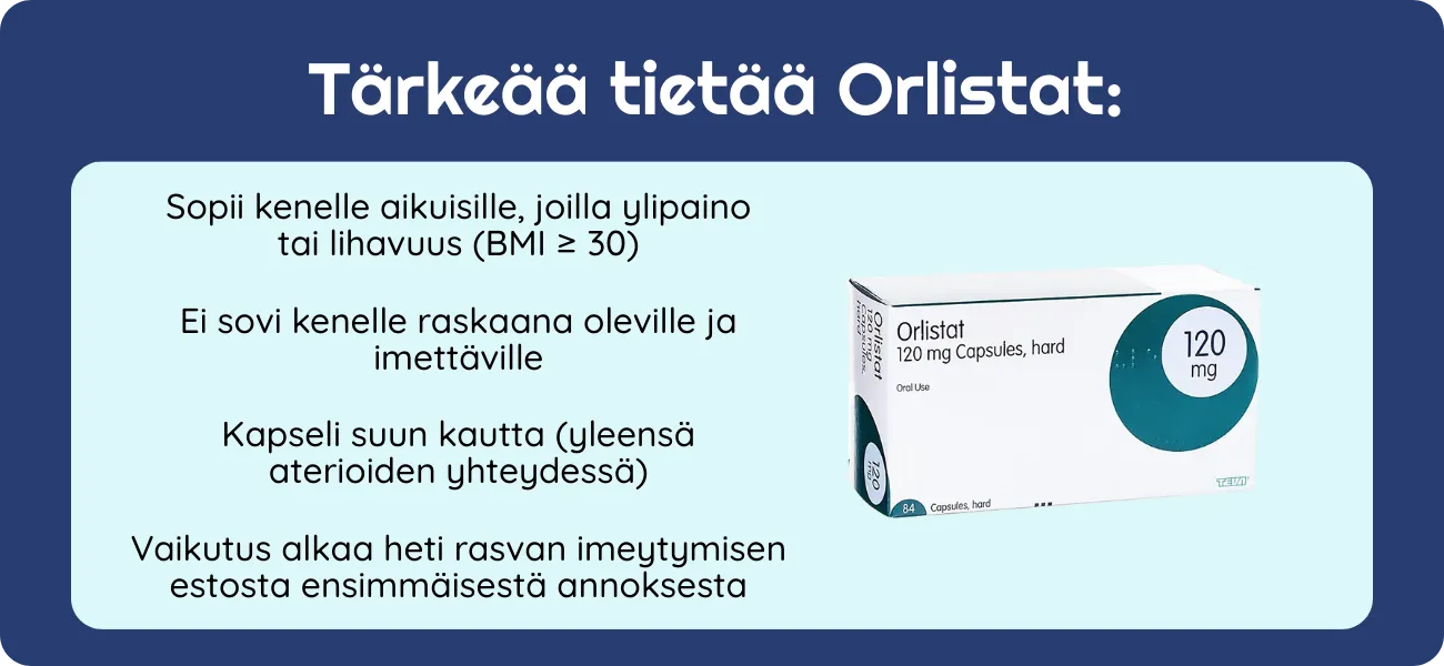 Tärkeää tietää Orlistat