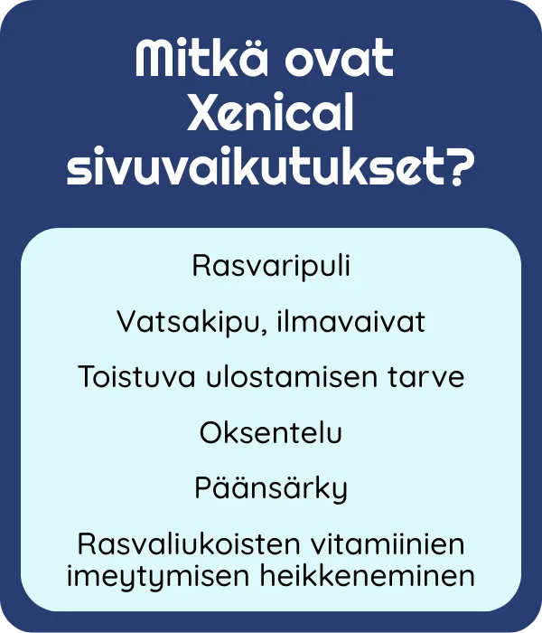 Xenical sivuvaikutukset